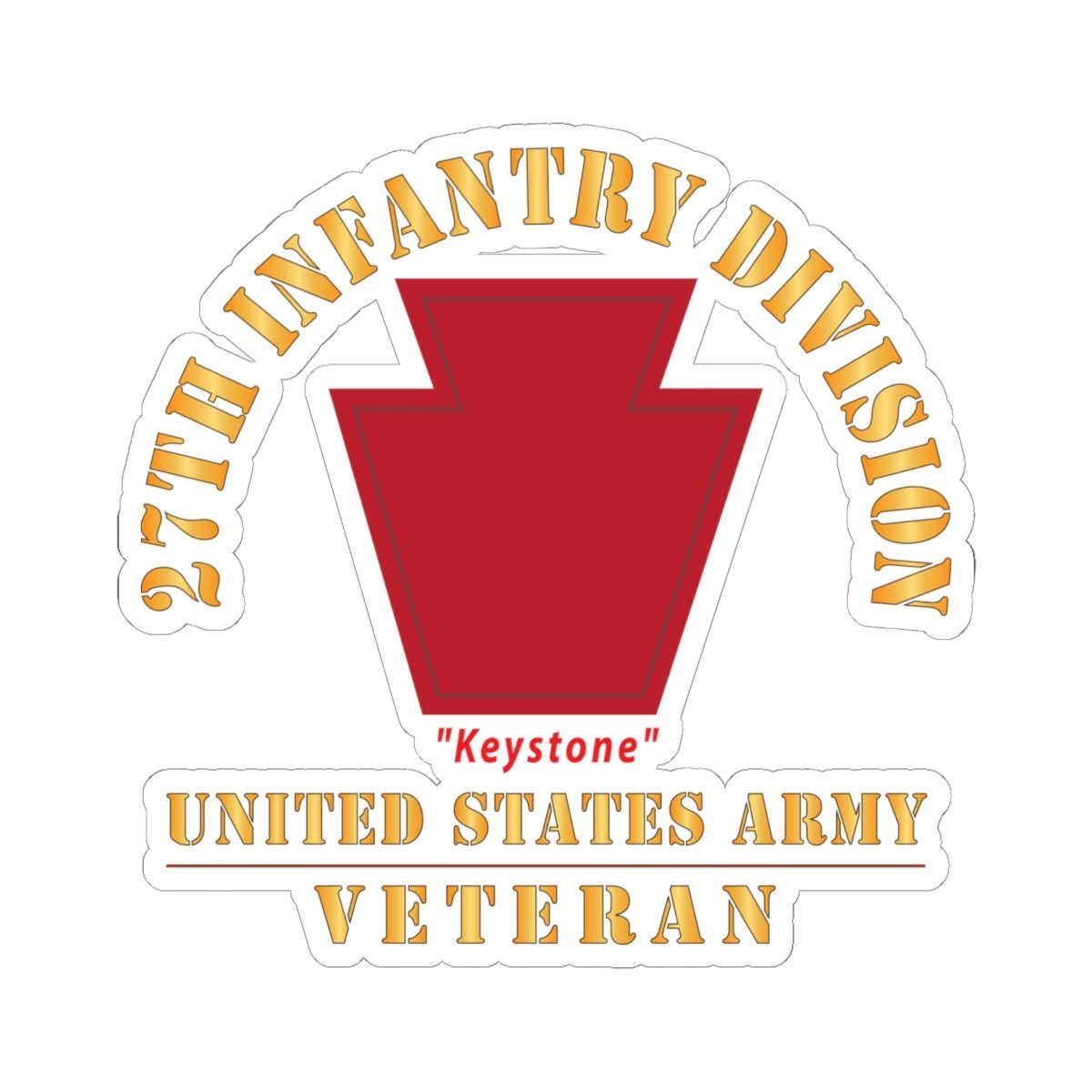 Kiss – Cut Stickers – Army – SSI – 28th Infantry Division – Keystone – US Army V