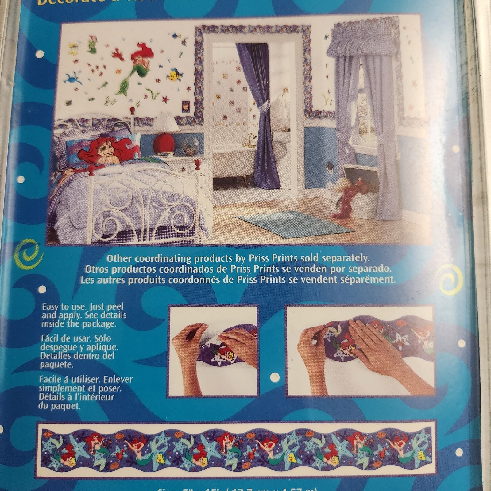 Disney The Little Mermaid 5 Yards Border Stick-Ups Priss Prints Removable