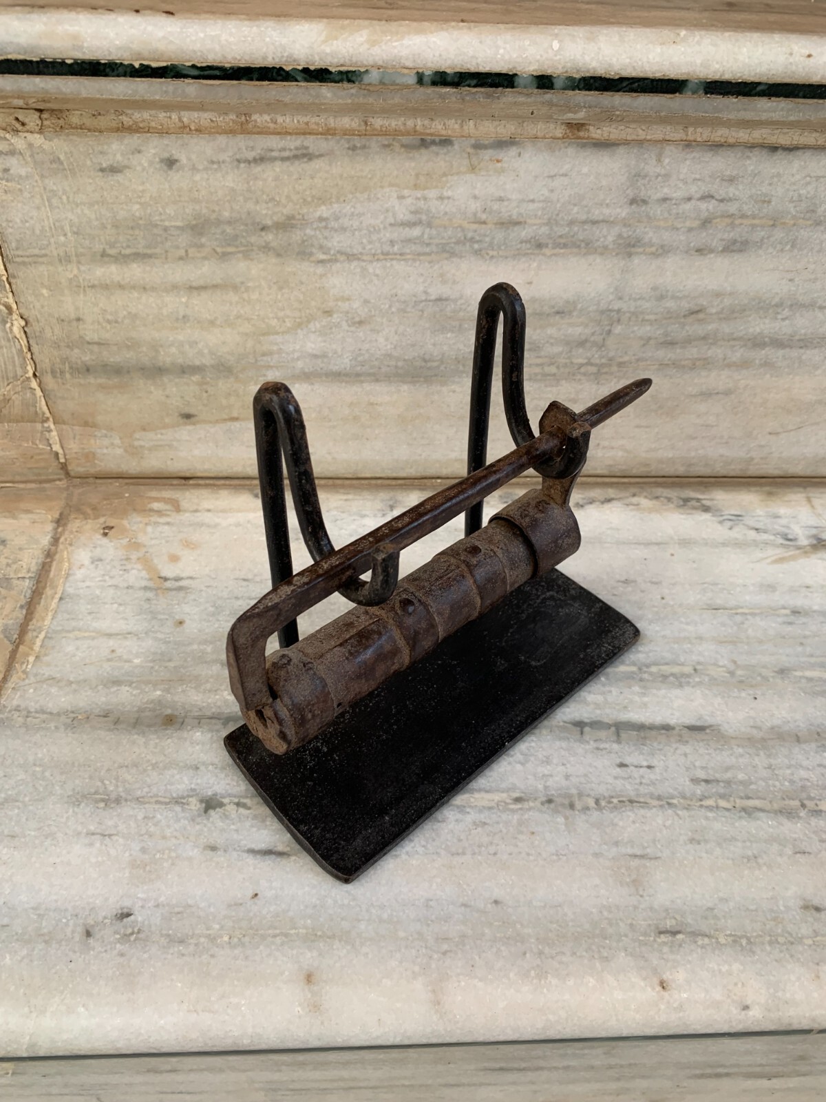 Global Views A Chores Antique Lock & Without Key on Stand home Decor
