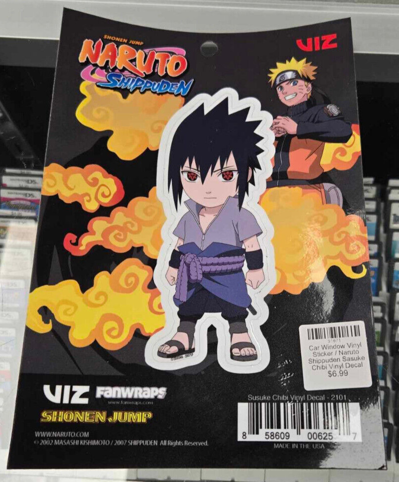 Naruto Shippuden Sasuke Chibi Vinyl Car Decal Viz Fanwraps Sticker