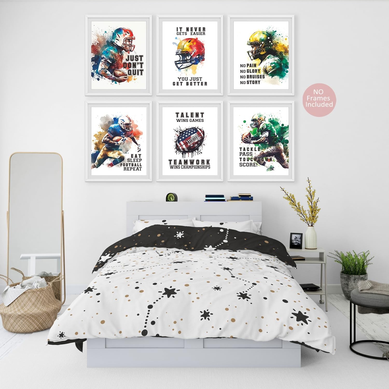 Football Poster Wall Decor Art Prints Motivational Posters Boys Bedroom Teena…