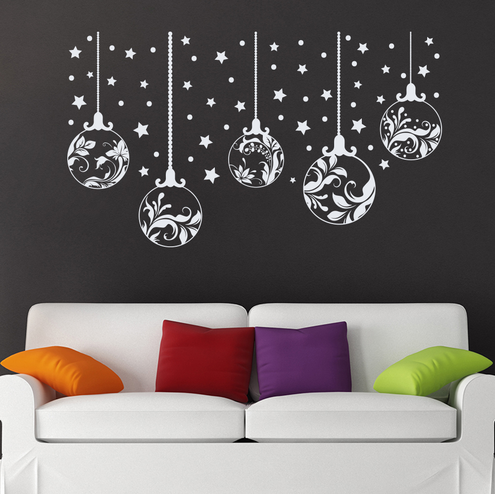 Wall Decal Christmas Ball Decal Star Sticker Holiday Design Home Decor MA311