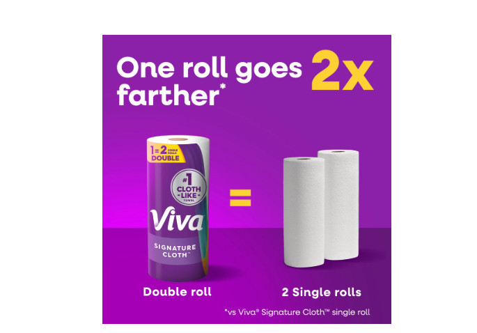 Viva Signature Cloth Paper Towels, 6 Double Rollsand and 86 Sheets per Roll.