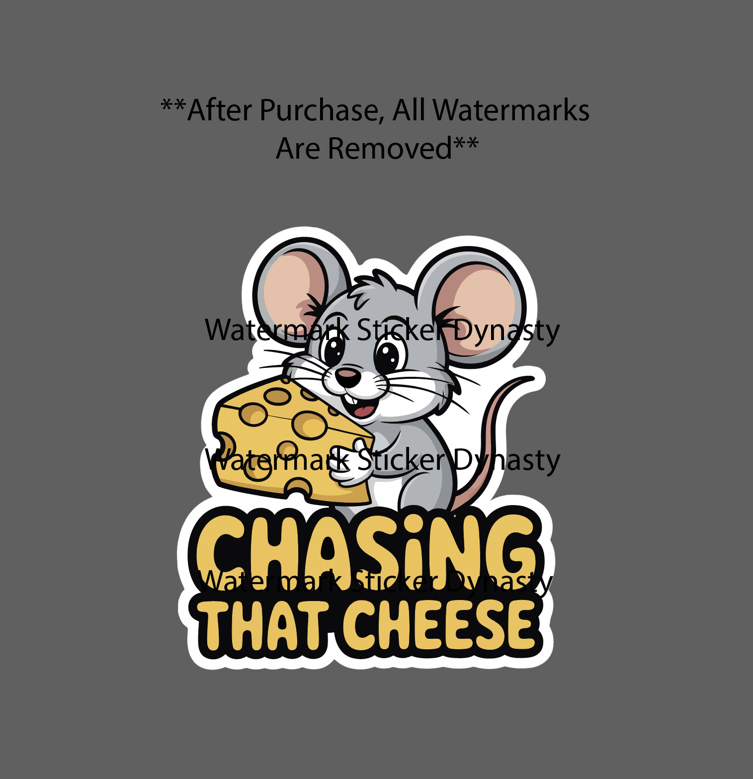 Chasing That Cheese Sticker Waterproof Decal Rat Race Mouse Job Work Gift NEW