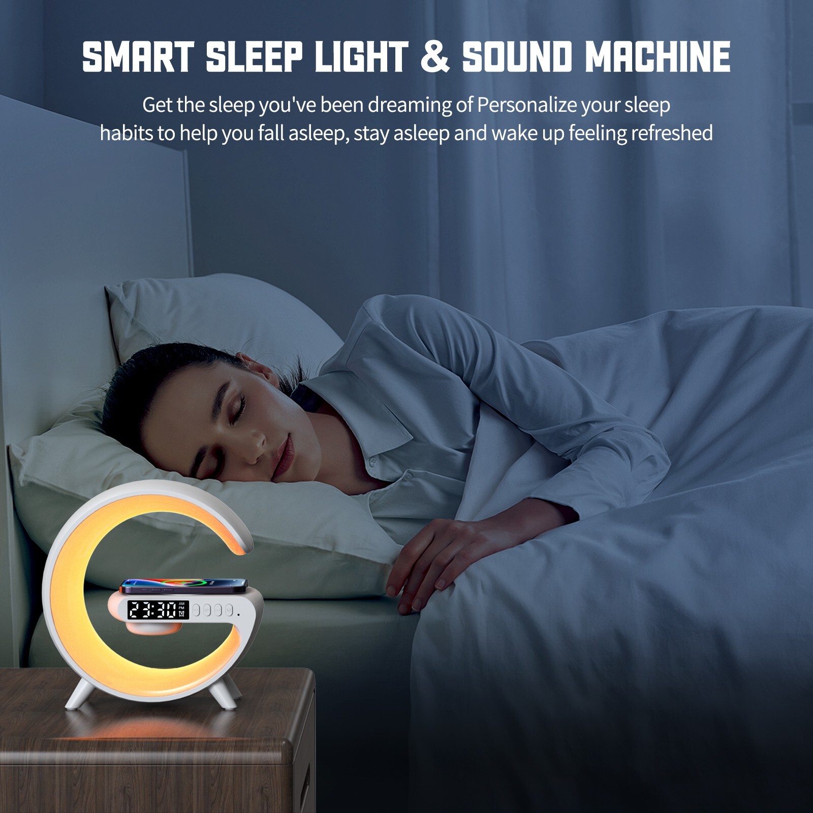 15W Multifunction Wireless Charger Pad Stand Speaker TF RGB Night Light Fast Cha