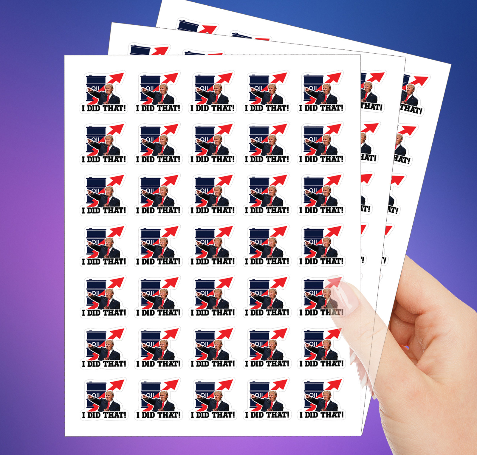 100 PCs "I did that" Trump Sticker Pack – Trump Meme – Trump Decals – 1.2 x 1"