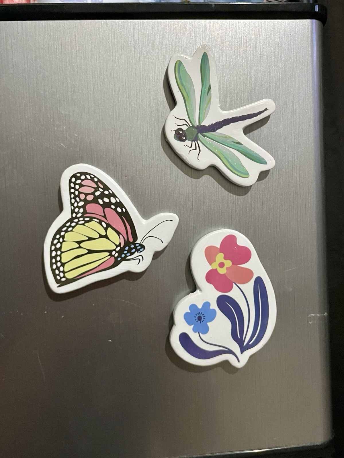 Multicolor Butterfly Dragonfly Flower magnet Set, Decorative Floral Pattern