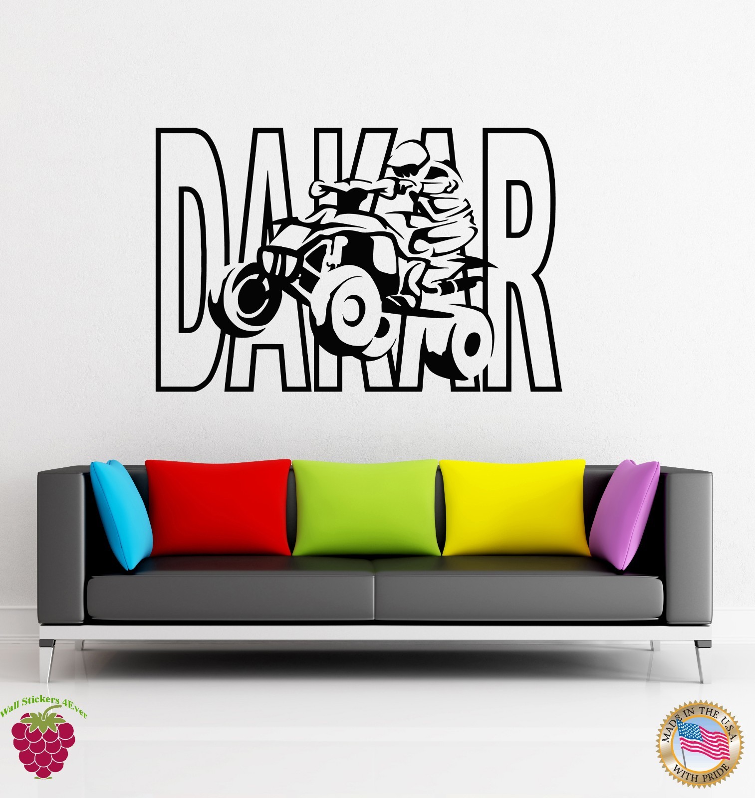 Wall Stickers Vinyl Dakar Quad Speed Racing Extreme Sport (z1670)