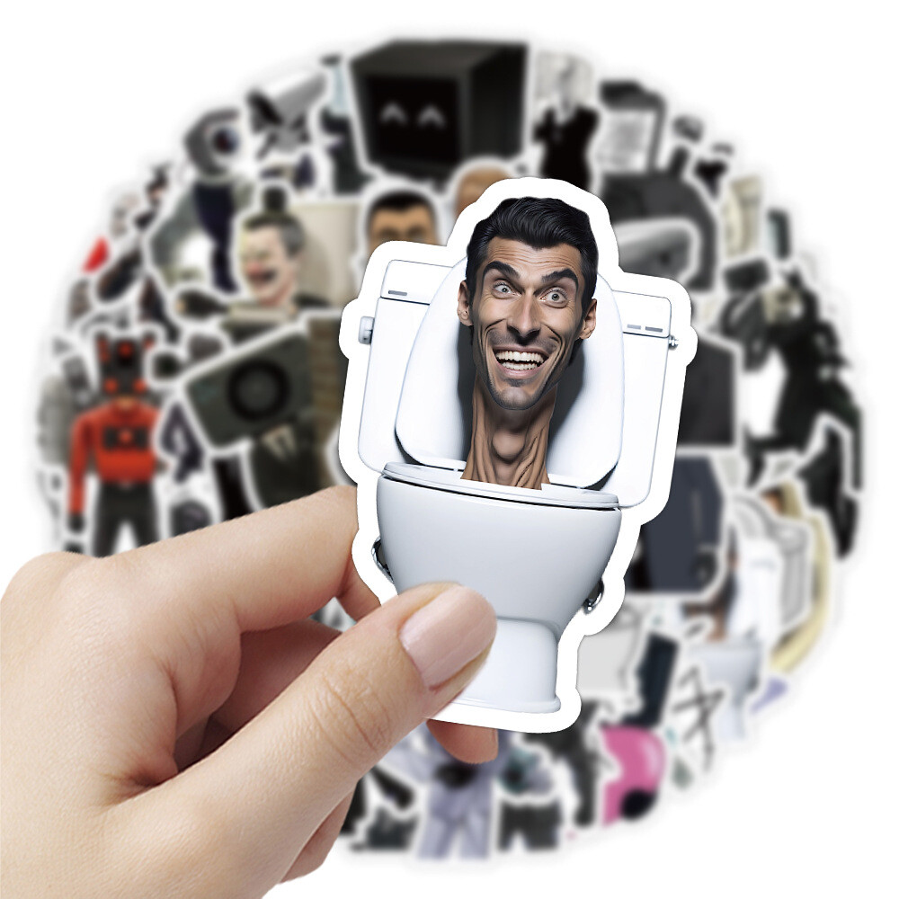 100Pcs Skibidi Toilet Game Sticker for Kids Teens Scrapbooking Water Bottles