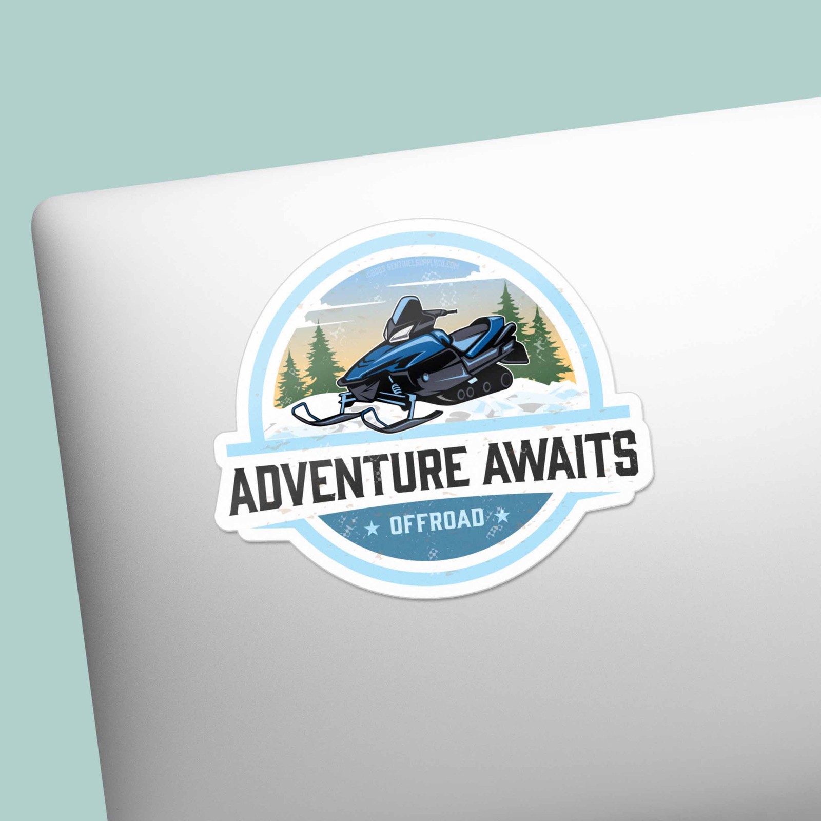 Adventure Awaits Snowmobile Sticker