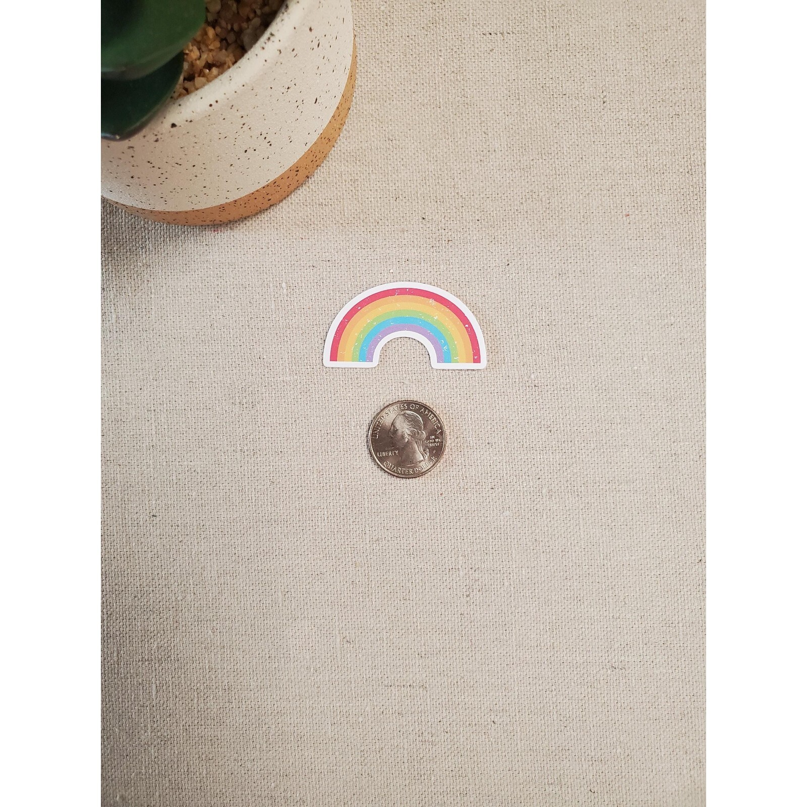 Retro Rainbow Vinyl Sticker | Die Cut, Glossy
