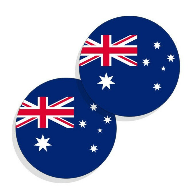 Australia Flag Stickers Flag Decals Vinyl Indoor Outdoor Stickers Round 4pack