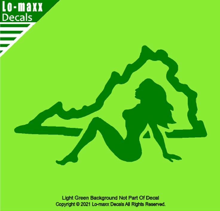Virginia Mudflap Girl Original Art Superior Quality Die Cut Vinyl Decal