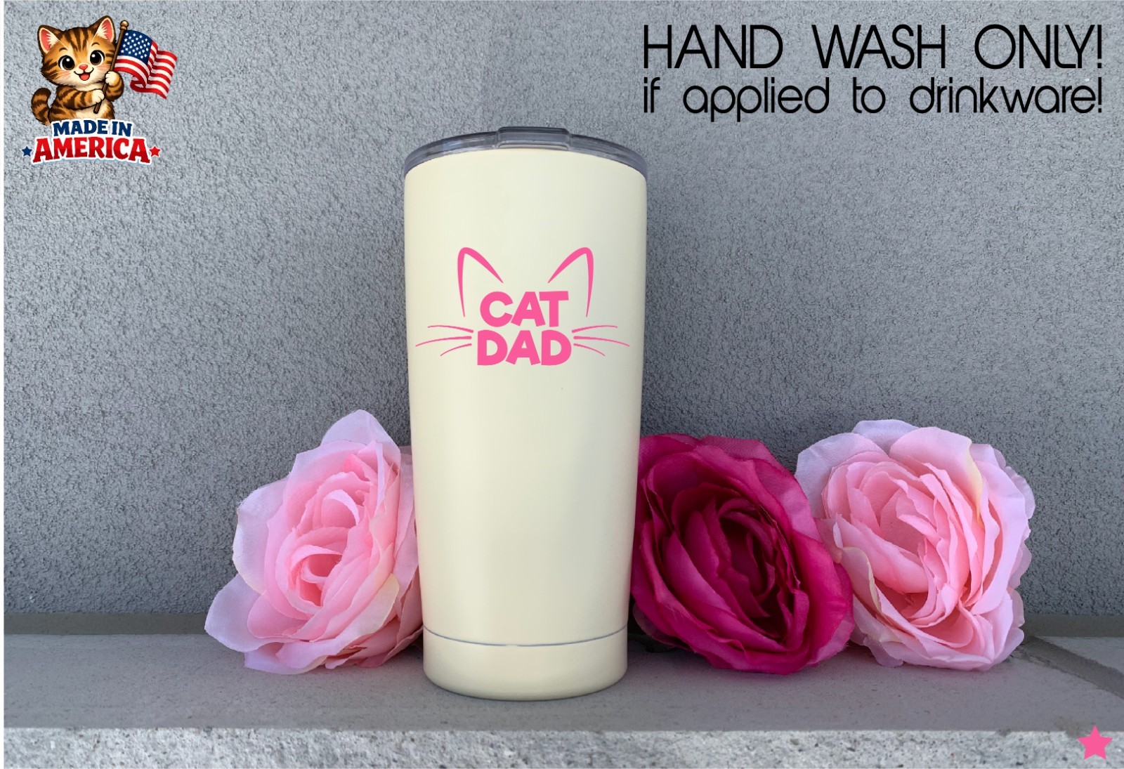 Cat Dad Decal Sticker Die Cut for Window Car Mug Pet Lover Kitty Guy Man Daddy