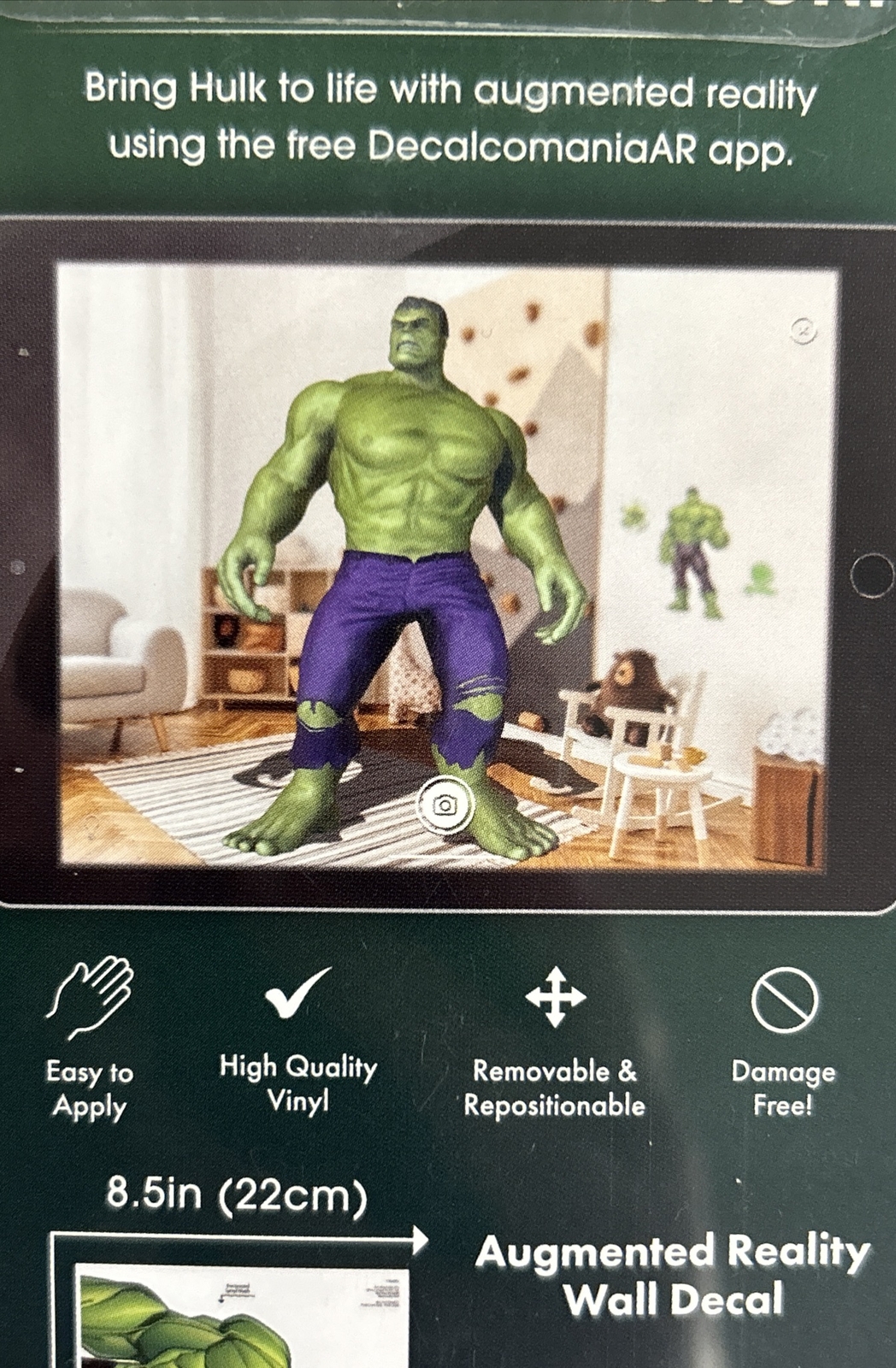 Marvel Hulk Wall Decal 11×17” With Augmented Reality Action – Peal N Stick