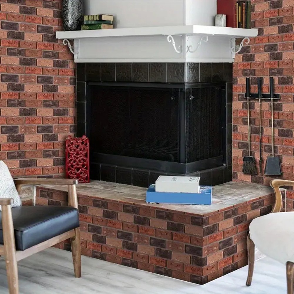10-100X 3D Tile Brick Wall Sticker Self-adhesive Waterproof Foam Panel Wallpaper