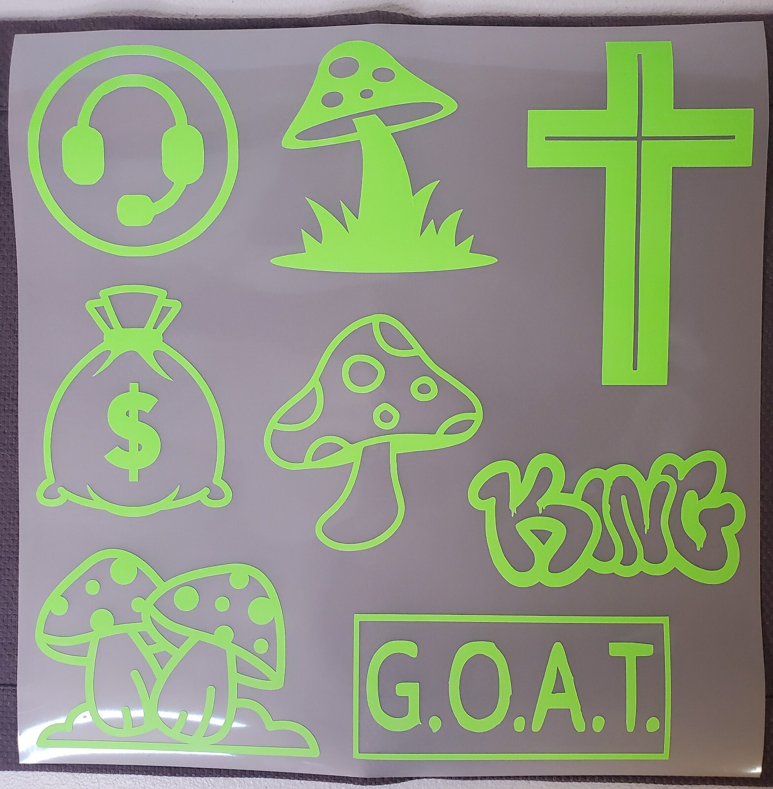 Glow In The Dark Vinyl Decals Gamers Lit Studios Medium Decor New Full Sheets