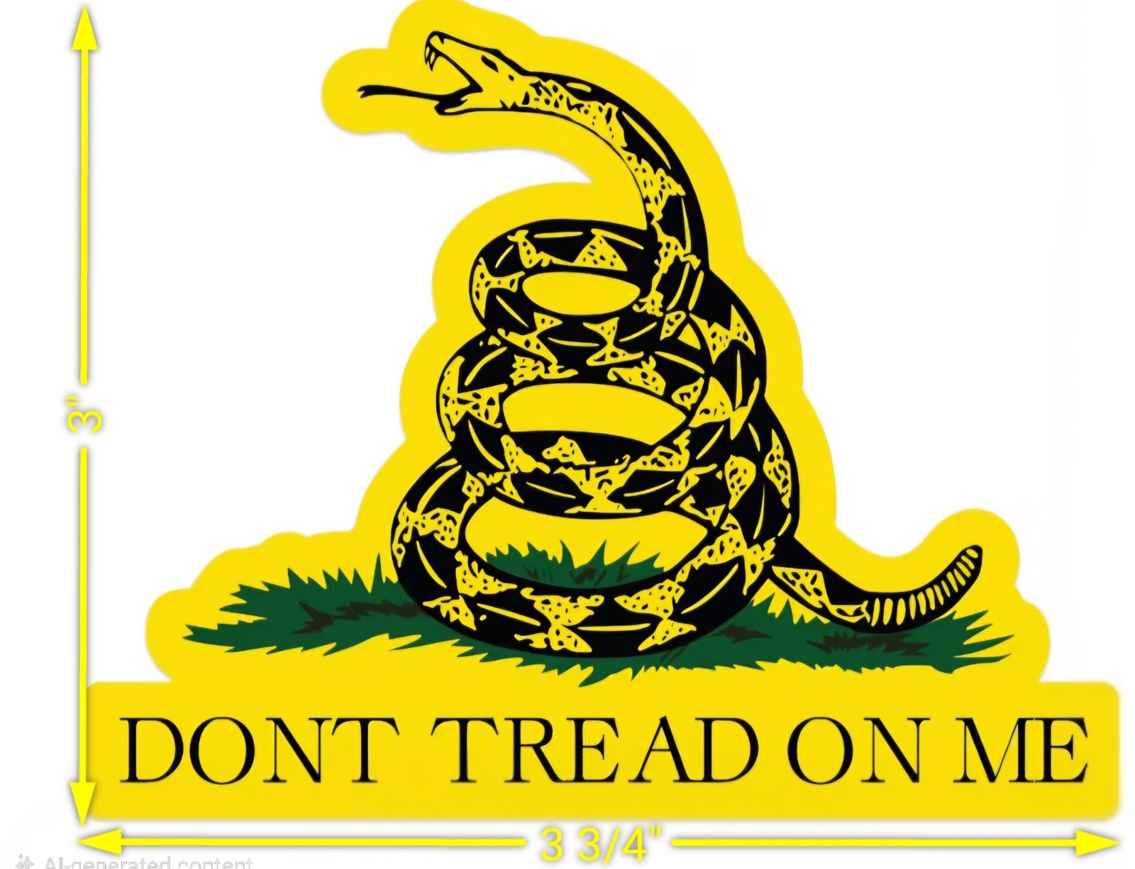 Don’t Tread On Me Gadsden Flag Snake Vinyl Sticker Decal – Self-Adhesive