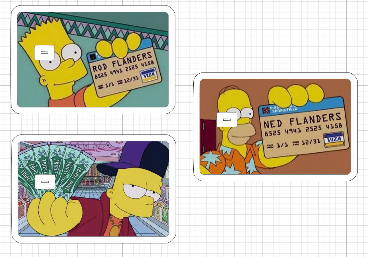 Simpsons Credit Debit ATM Card Skin Sticker Bart Homer Money Ned Rod Flanders