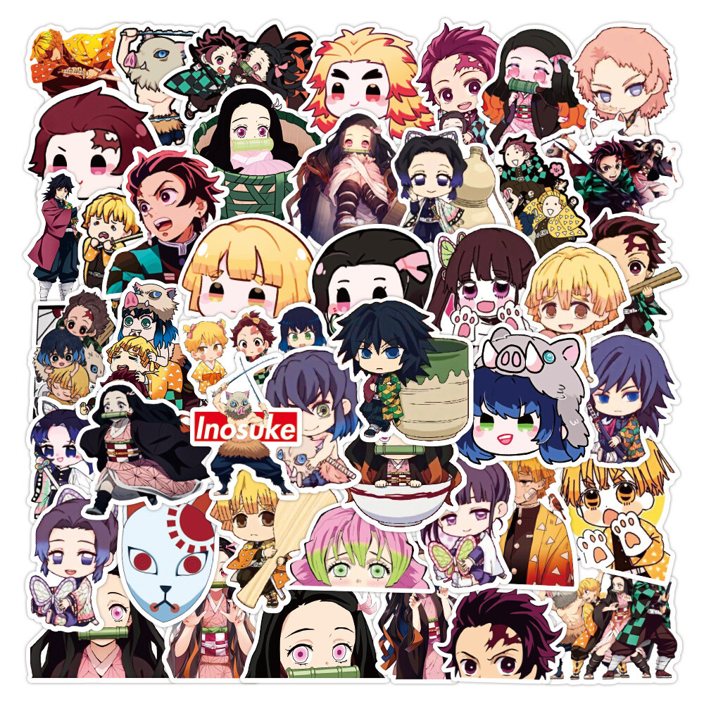 100Pcs Demon Slayer Anime Sticker for Teens Girl Water Bottles Waterproof