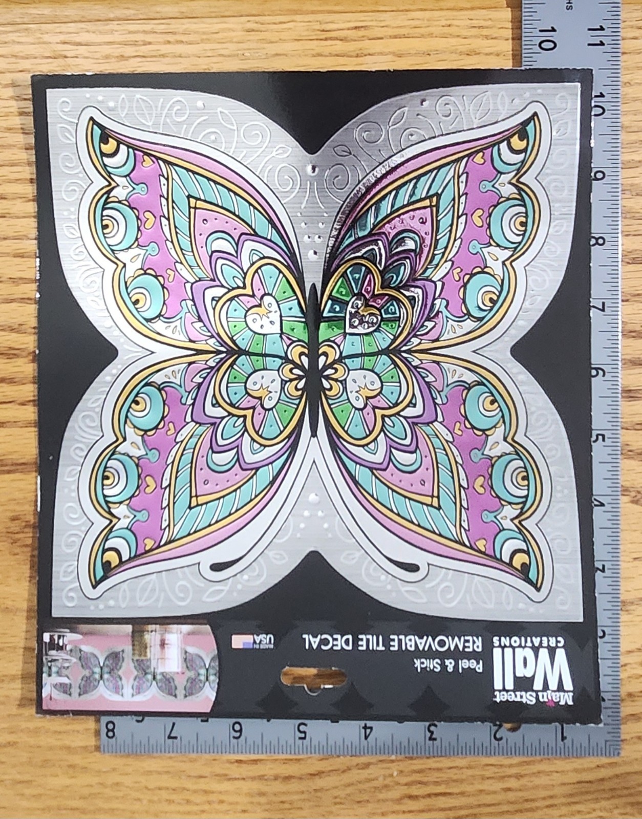 BUTTERFLY Main Street Wall Creations Peel & Stick Removable Tile Decal Art (7)