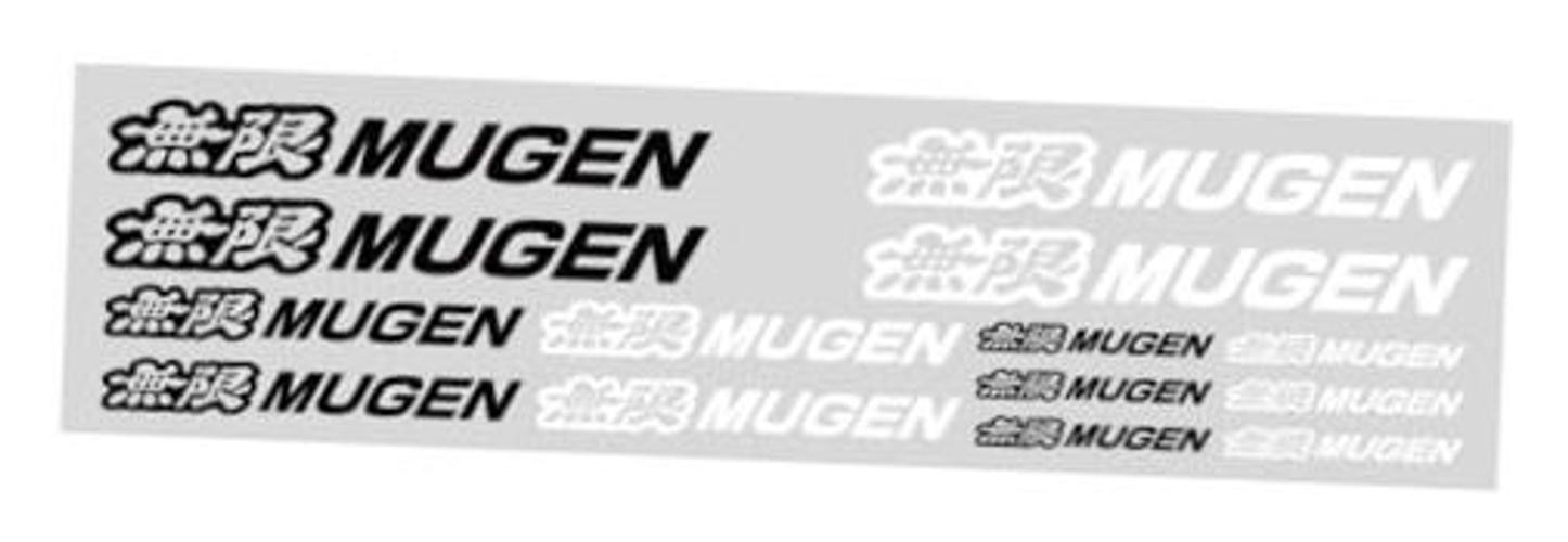 Genuine Mugen Sticker Decal Set BLK/WHT 3.25', 2.25', 1.25' – 14 PCs