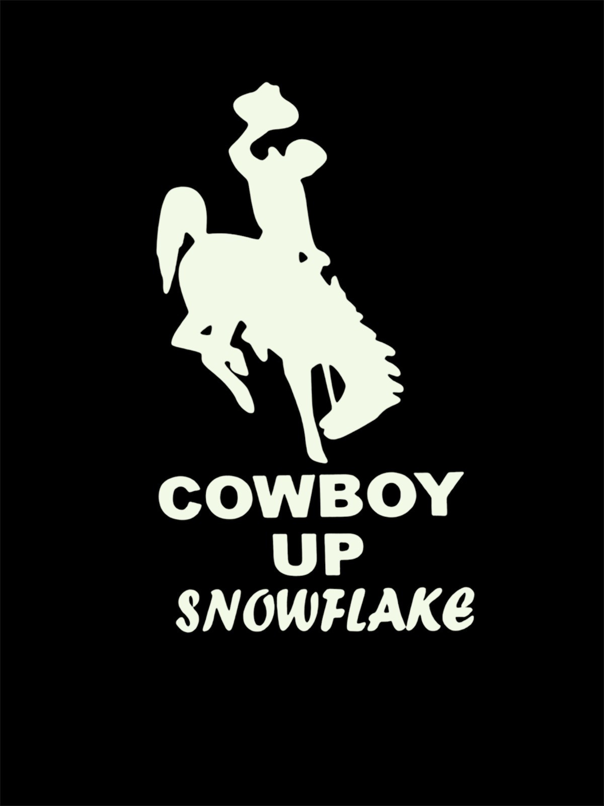Cowboy up Snowflake Decal for car Windows Laptops Any Smooth Surface