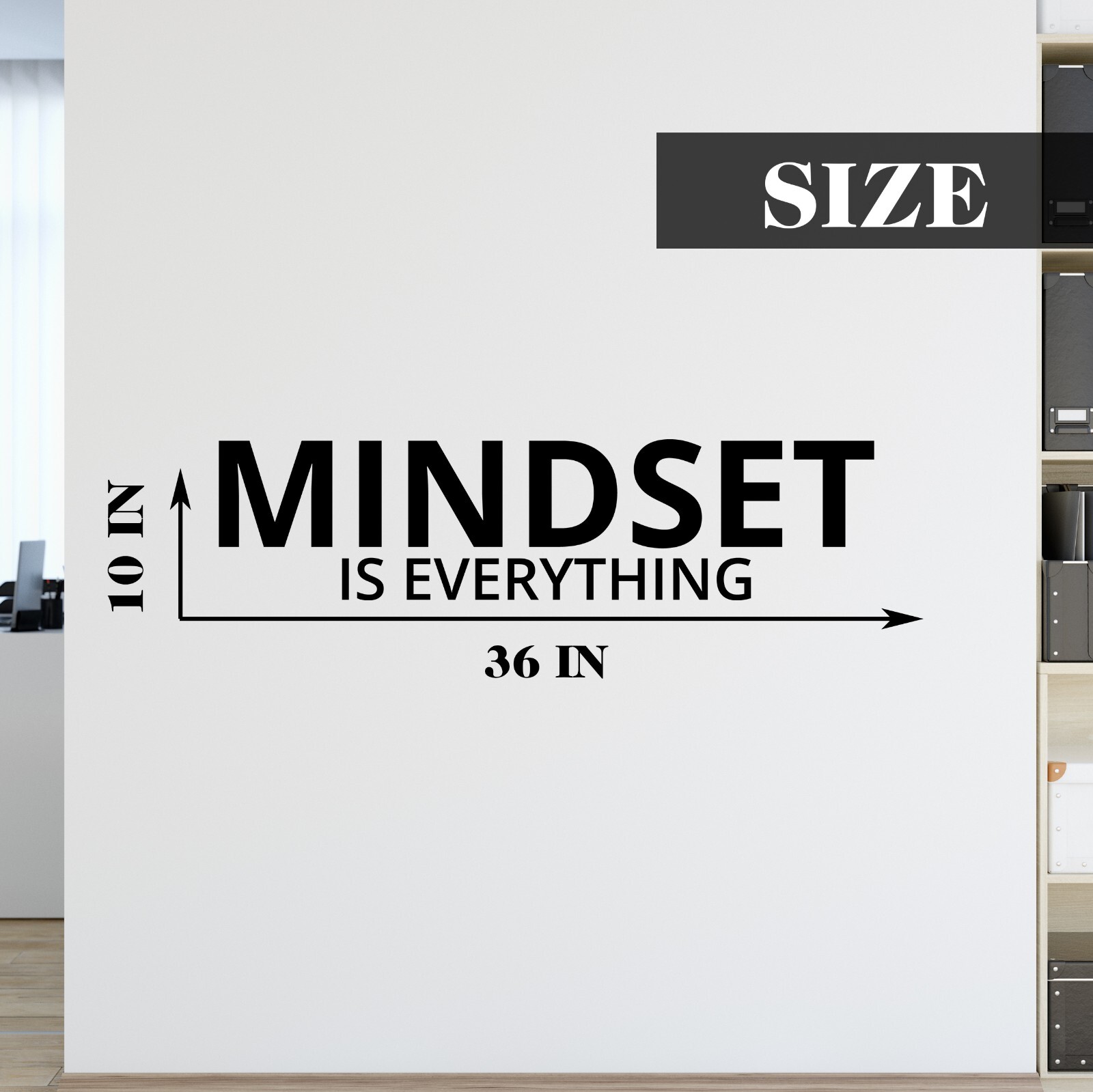 Mindset is Everything Motivational Inspirational Wall Decal Sticker Quote