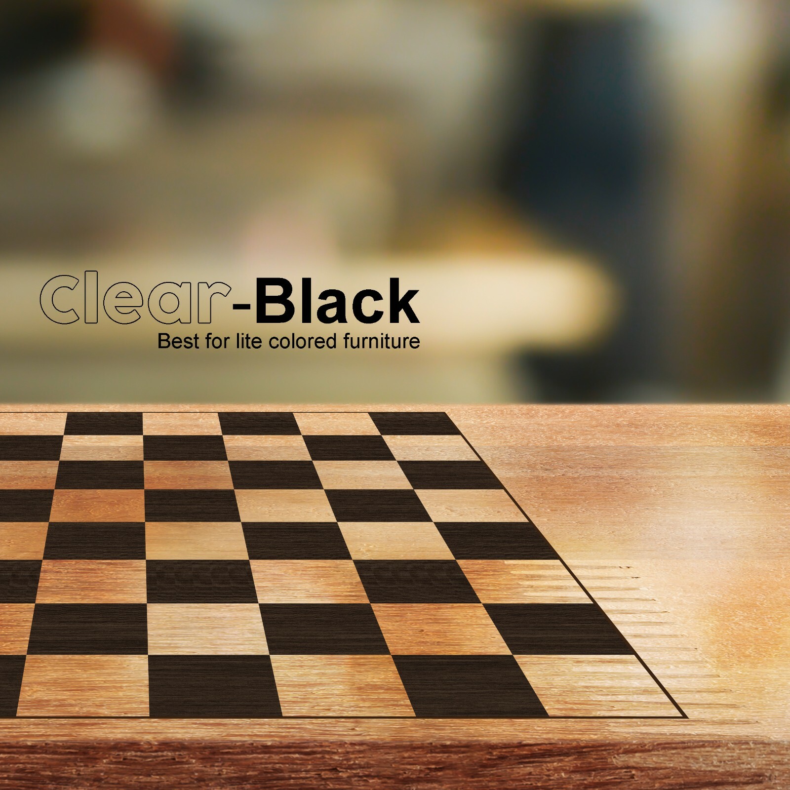 Classic Chess board Checker vinyl sticker decal with real wood grain art