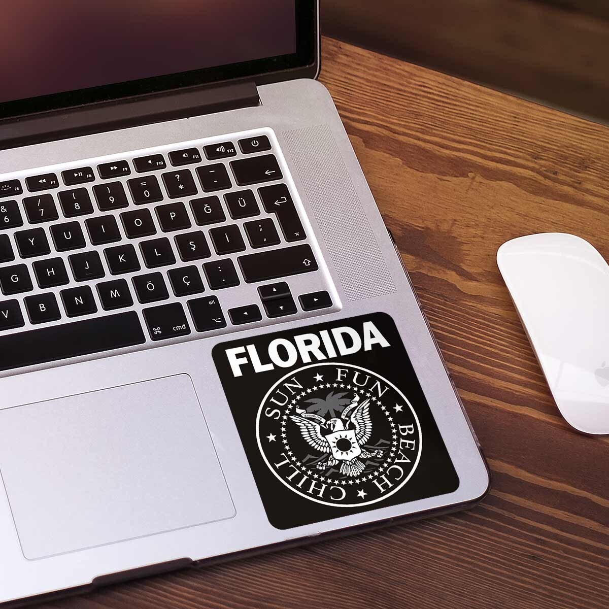 Vinyl Sticker: Florida Punk Rock Logo Style, US Florida State Souvenir