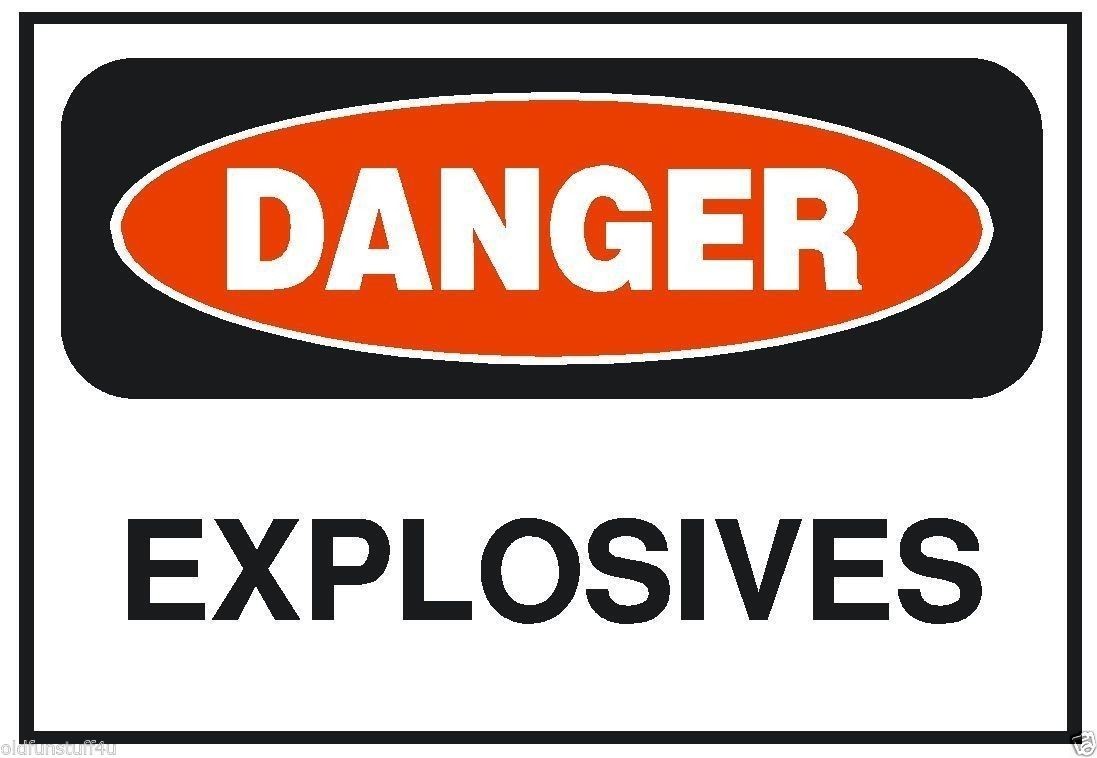 Danger Explosives OSHA Safety Sign Sticker D198