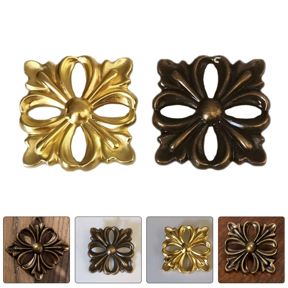 4Pcs Furniture Appliques Cabinet Door Zinc Alloy Appliques Furniture Decors