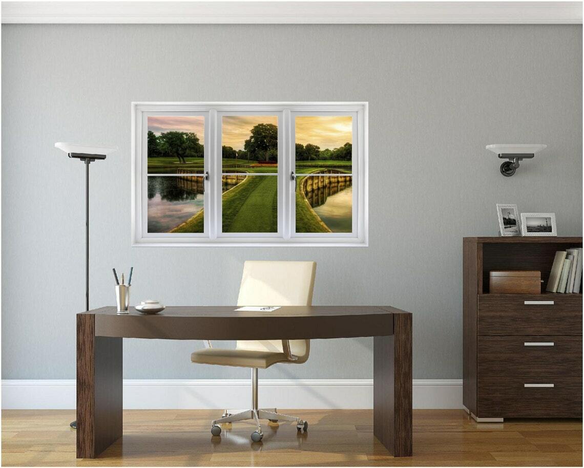WindowScape Hole 17 at TPC Sawgrass Golf 3D Window Wall Decal Vinyl Sticker
