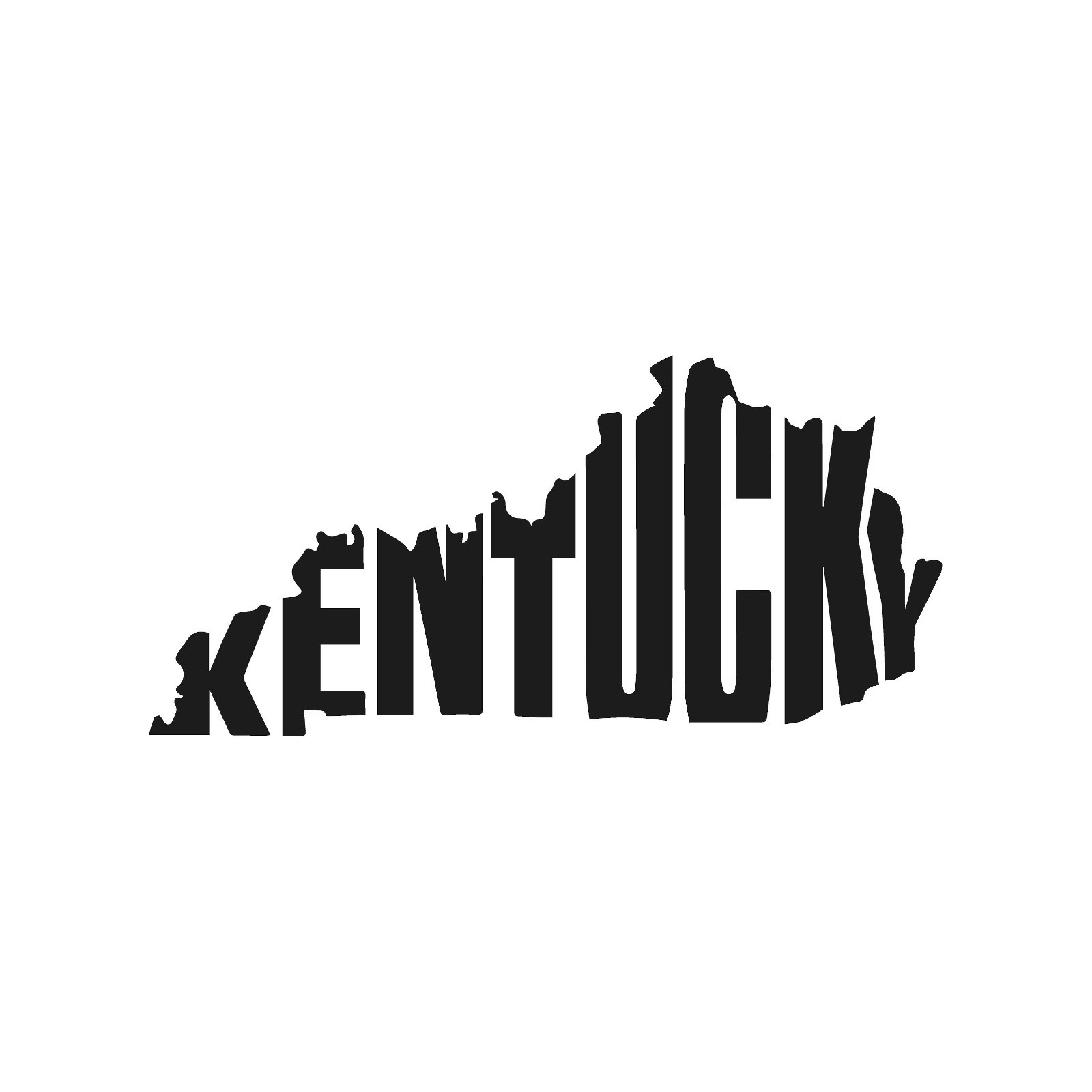 Kentucky State Typography Name Outline Vinyl Decal State Word Art shape sticker