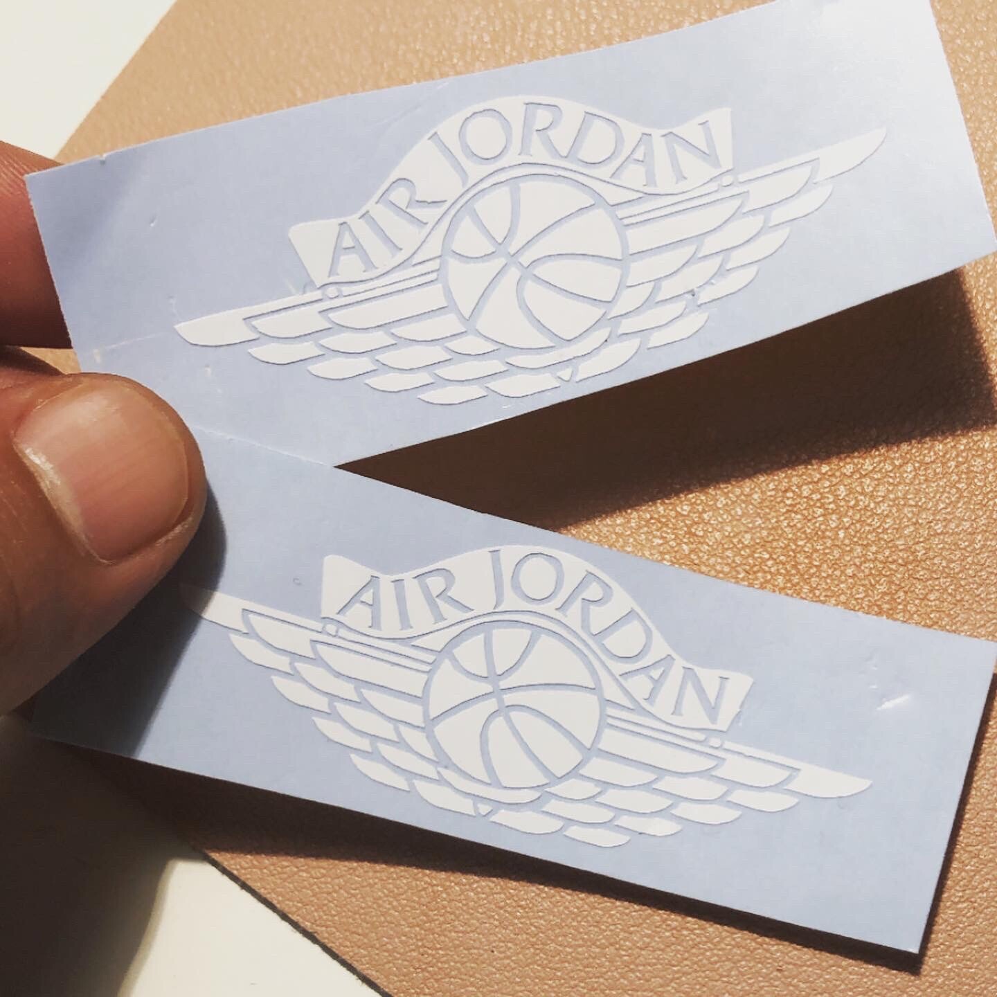Air Jordan Wings logo w/ TM- vinyl decal sticker – Used for Aj1 Sneaker Repairs