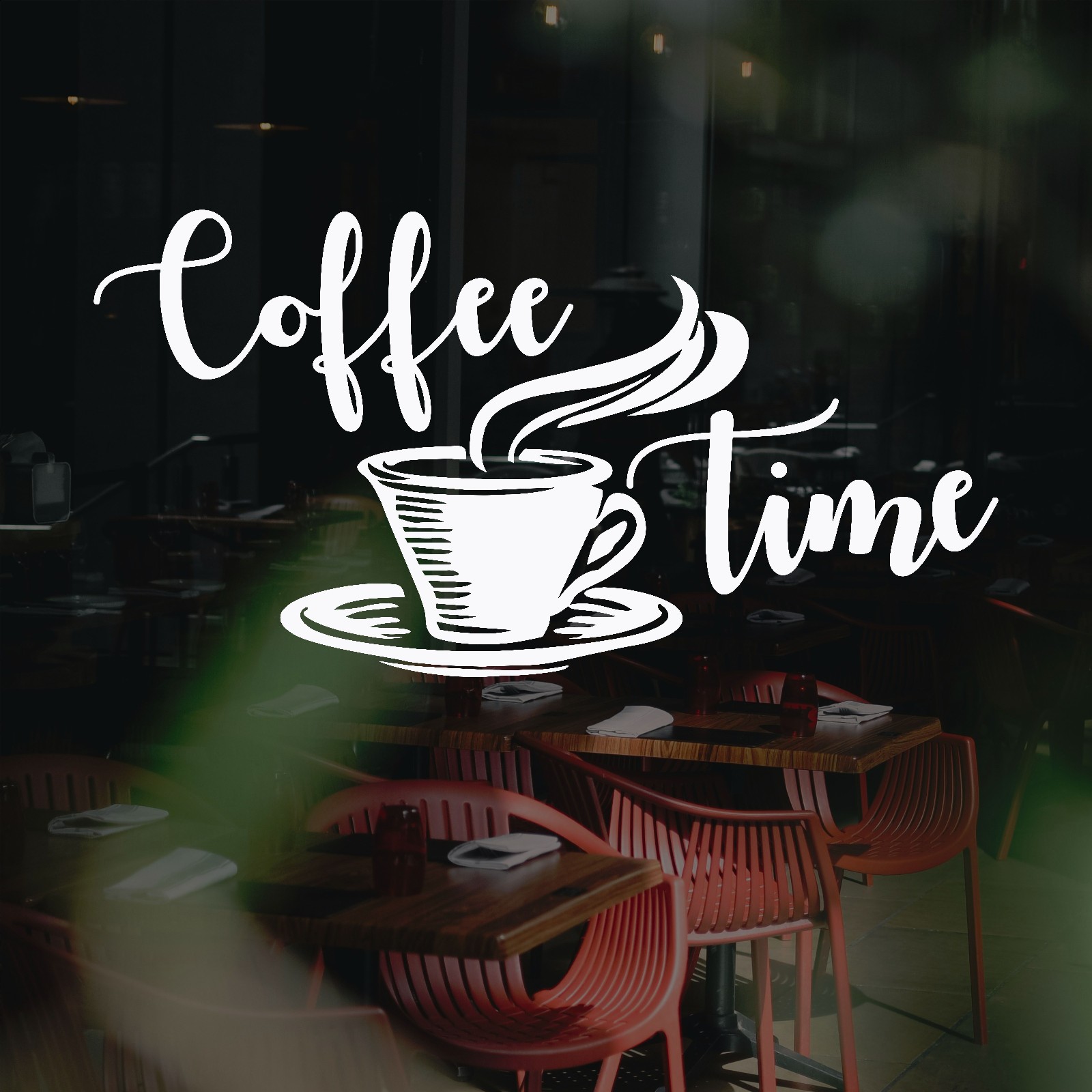 Coffee Decal Coffee Freak Cafe Shop Home Coffee Decor Stickers Window Wall Shop