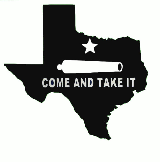 Texas COME AND TAKE IT cannon Star GUNS TX Vinyl Decal Car Truck Sticker Cup