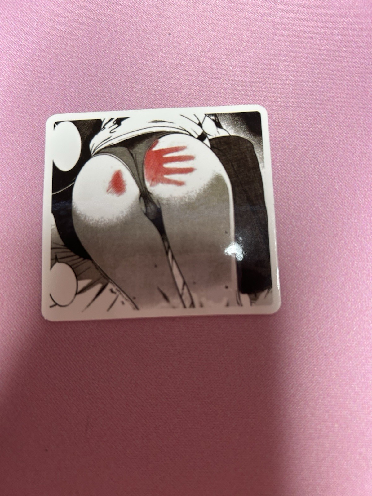 black and white waifu lewd sexy sticker #17