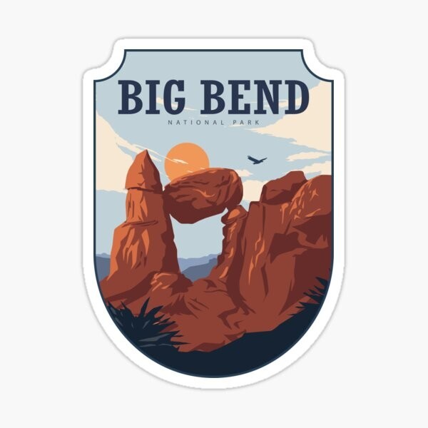 Travel Texas Big Bend National Park Hike USA Destination Vinyl Decal Sticker