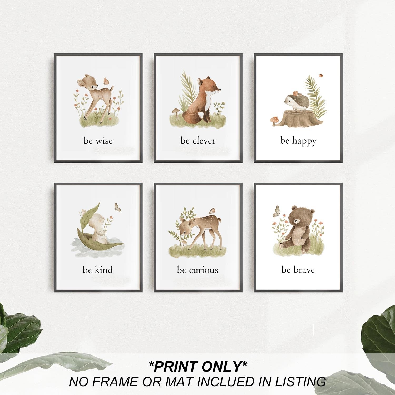Woodland Nursery Decor Jungle Safari Animals Pictures for Classroom Forest Wa…