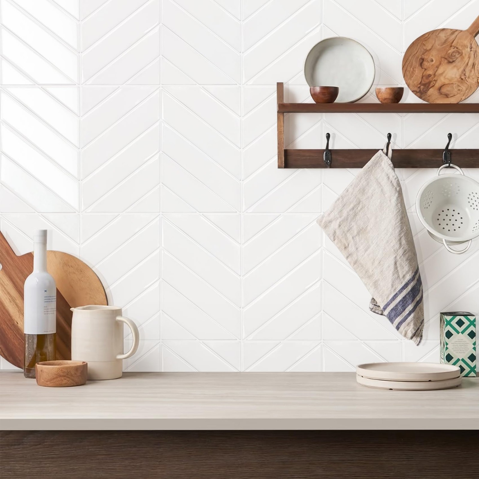 10 Sheets Thicker Herringbone Peel and Stick Backsplash, 12.6”×9.7” Stick on …
