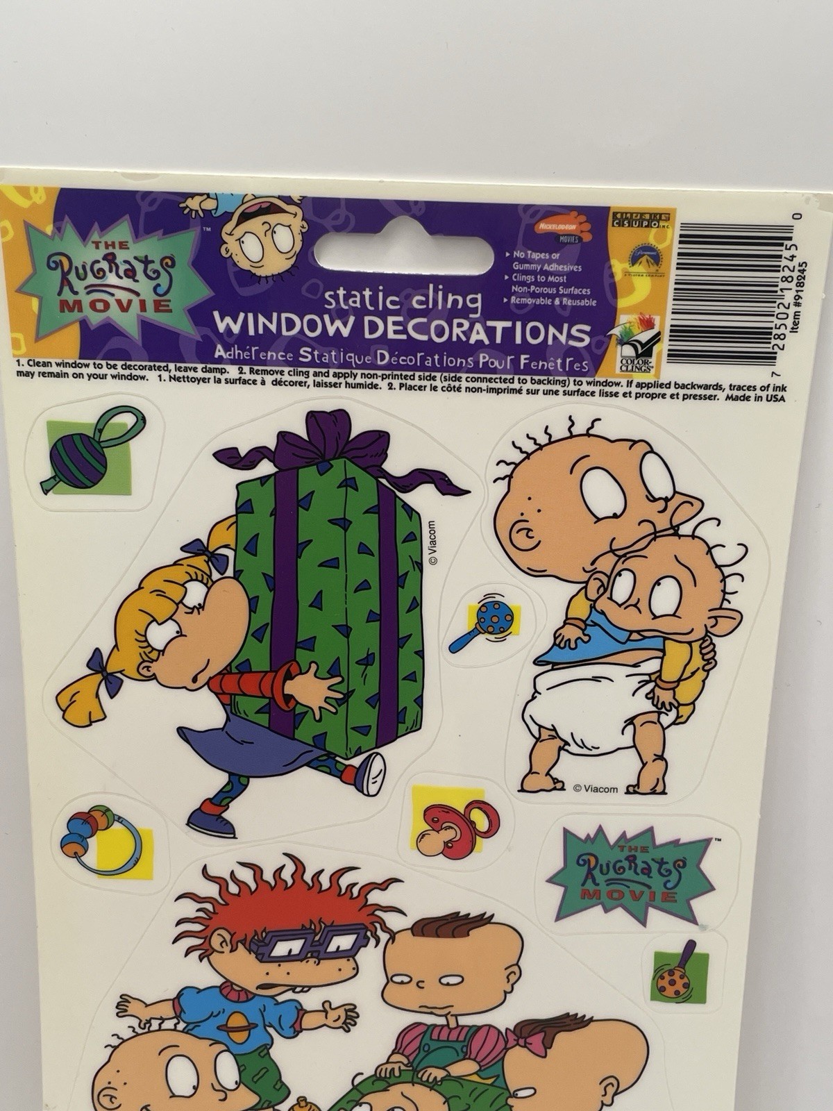 Vintage RUGRATS 1998 Nickelodeon Static Cling Window Decorations Tommie, Chuckie