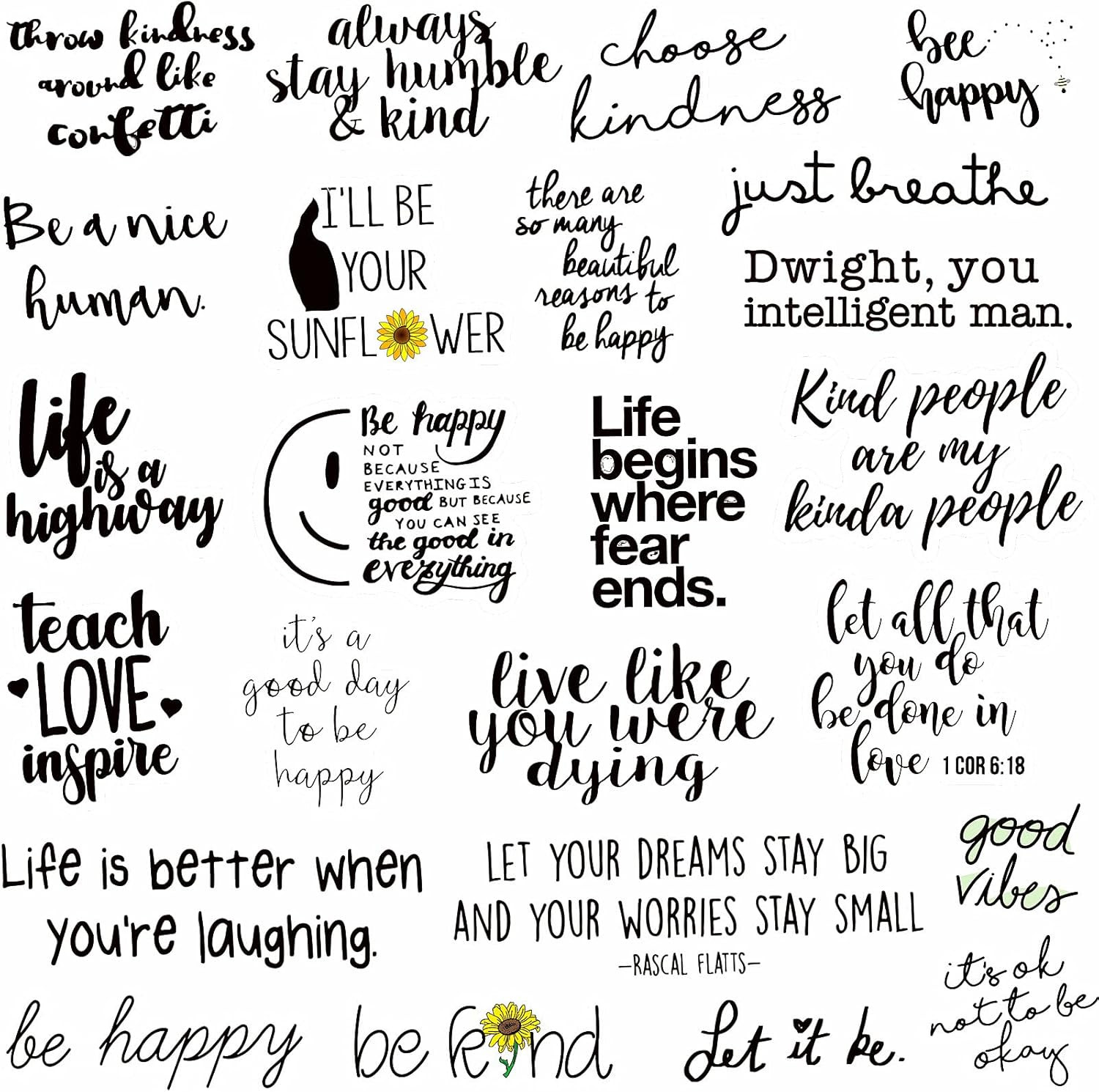 300PCS Positive Motivational Words Stickers for Adults, Waterproof Vinyl Inspira