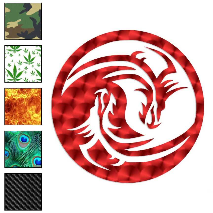 Dragon Yin Yang, Vinyl Decal Sticker, 40 Patterns & 3 Sizes, #226