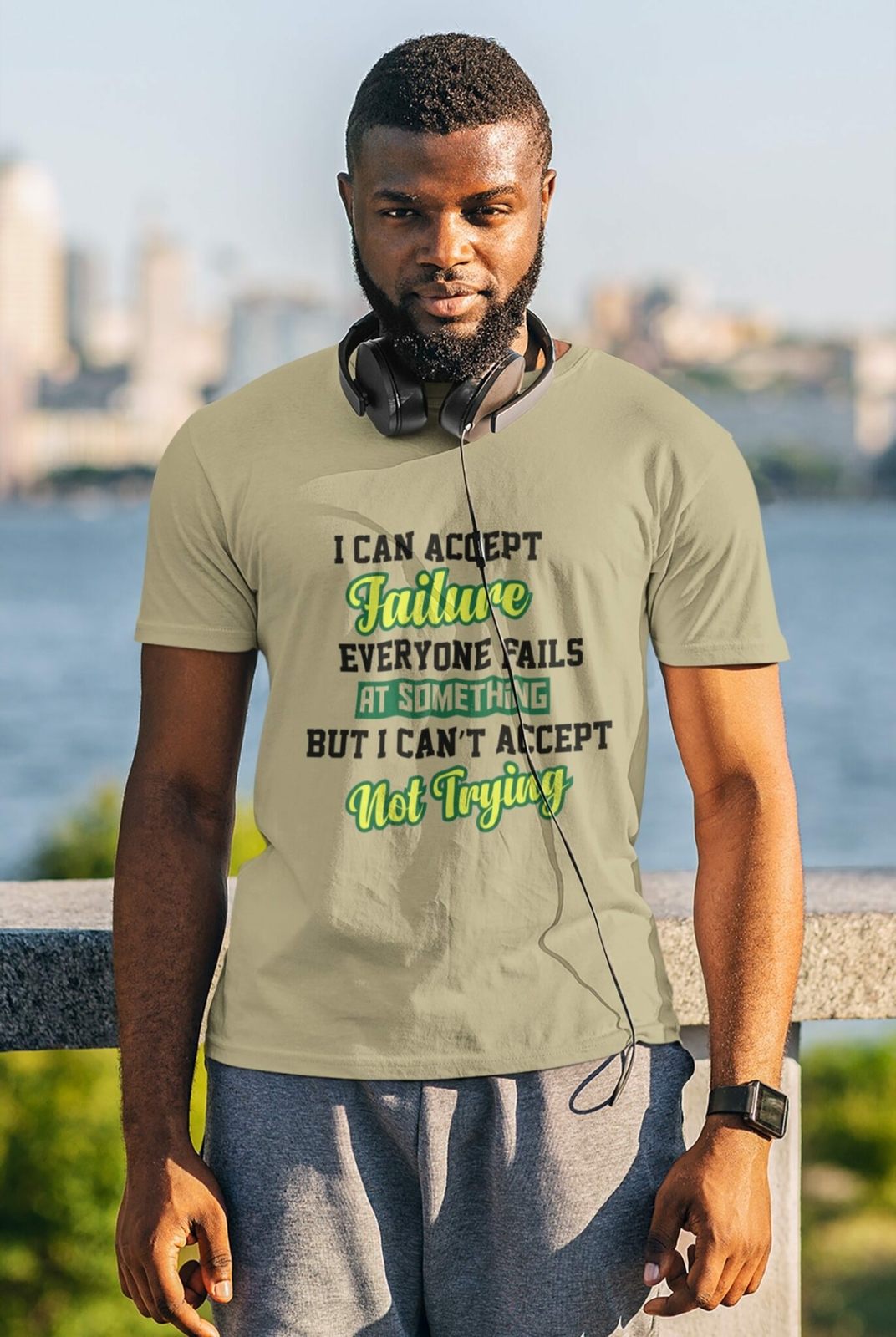 I can’t accept failure V-Neck T-Shirt