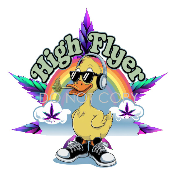 High Flyer Stoner Duck Weatherproof Vinyl UV 420 Cannabis Weed Sticker Marijuana