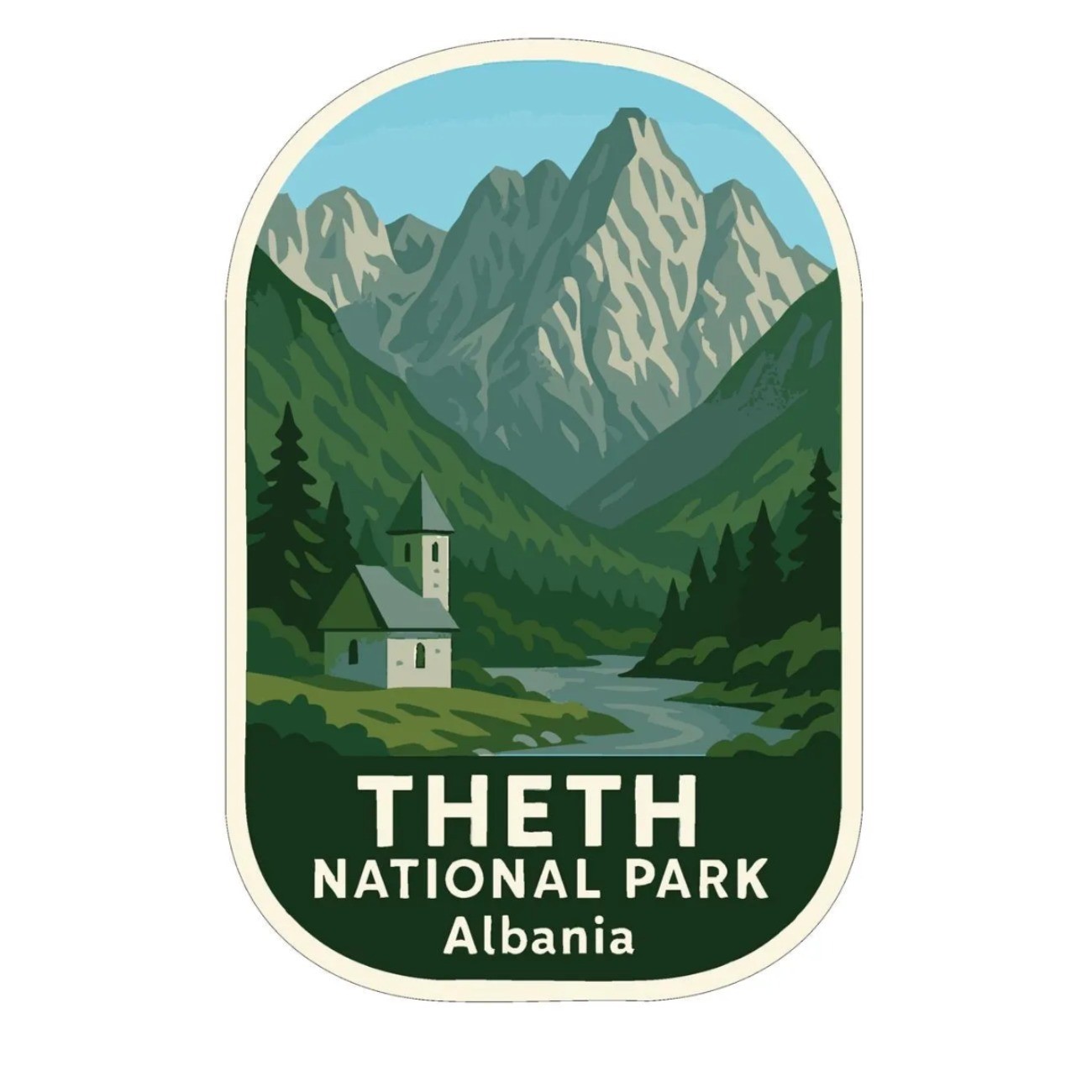 Theth Albania Iron On Heat Transfer Vinyl HTV Die-Cut World National Parks