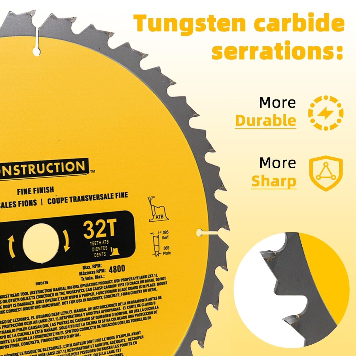 Upgraded (2-Pack) 12in Miter Saw Blade 80T&32T (dw-3128/dw-3123), D… Fast Ship