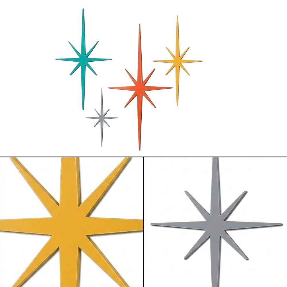 4-Pack Metal Star Silhouette Wall Decor for Garden Patio and For Home Walls