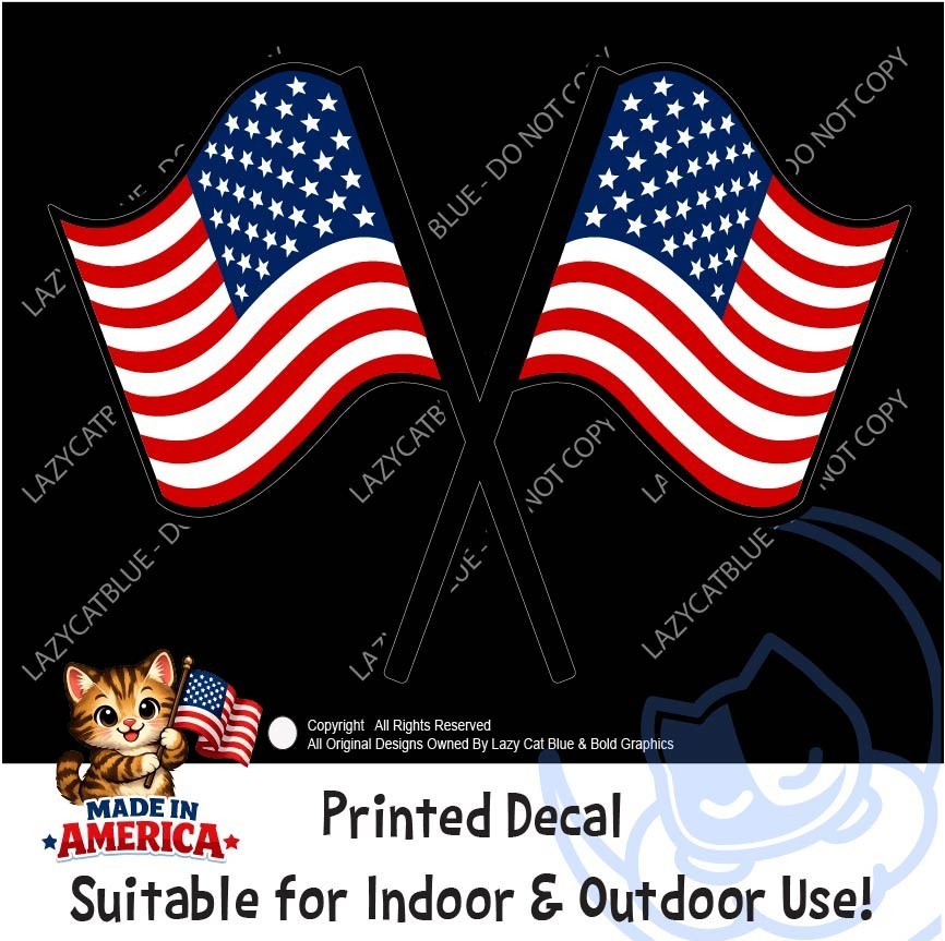 USA Flags Decal Sticker United States Flag Stars Stripes Red White Blue American